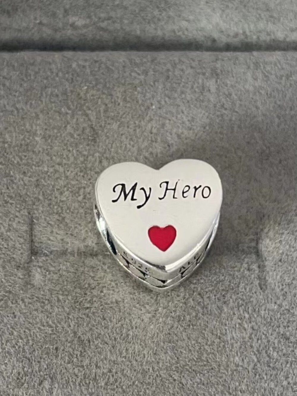Pandora My Hero Heart Charm , My Hero Charm Heart Bead Charm